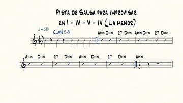 Pista de Salsa para improvisar. Acordes de Am / Dm / E7 / Dm (La menor)