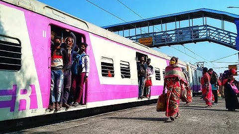 Howrah-Barddhaman Chord Line EMU Train Arriving & Departing Crowded Station | Eastern Railways