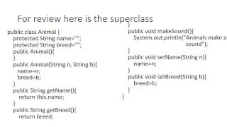 Two Minute Java  Classes & Polymorphism