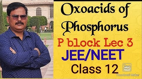 Oxoacids of Phosphorus|P block Elements|Lec 3|JEE/NEET/Class 12