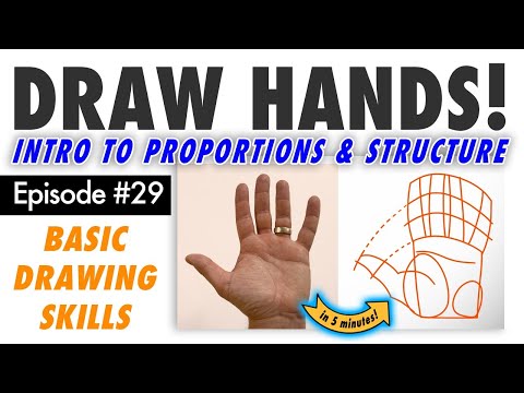 Draw Hands like a MASTER! Intro to Proportions and Structure! Free Basic Drawing Class #29