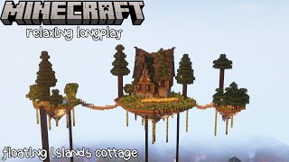 Minecraft Relaxing Longplay - Floating Islands - Medieval Cottage With a Pond (No Commentary)