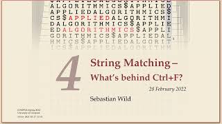 COMP526 (Spring 2022) 4-1 §4.1 String Matching Introduction