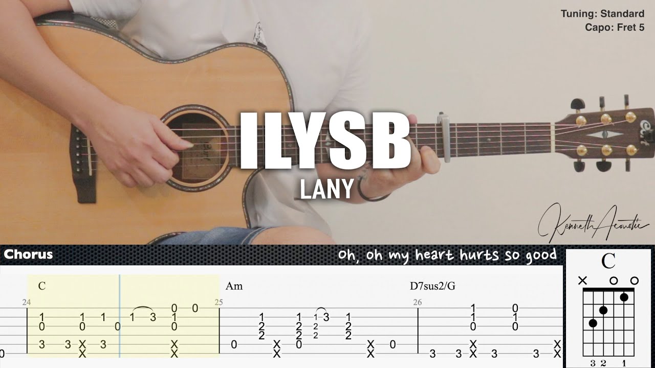 ILYSB (STRIPPED) - LANY | Fingerstyle Guitar | TAB + Chords + Lyrics