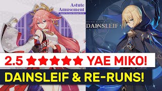 NEW 2 5 YAE MIKO Re-Run Banners Dainsleif Playable Dates Genshin Impact