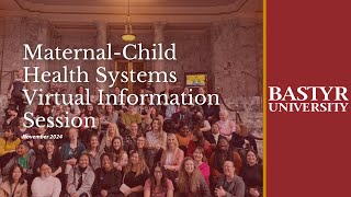 Maternal-Child Health Systems Virtual Information Session