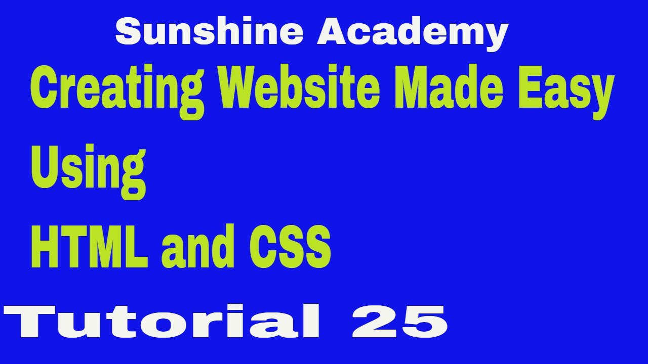 Create Website With HTML & Css Tutorial 25 - YouTube