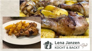 Hähnchenschenkel aus dem Ofen/ Hähnchenkeulen mit Kartoffeln