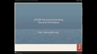 Advanced Searching on JSTOR