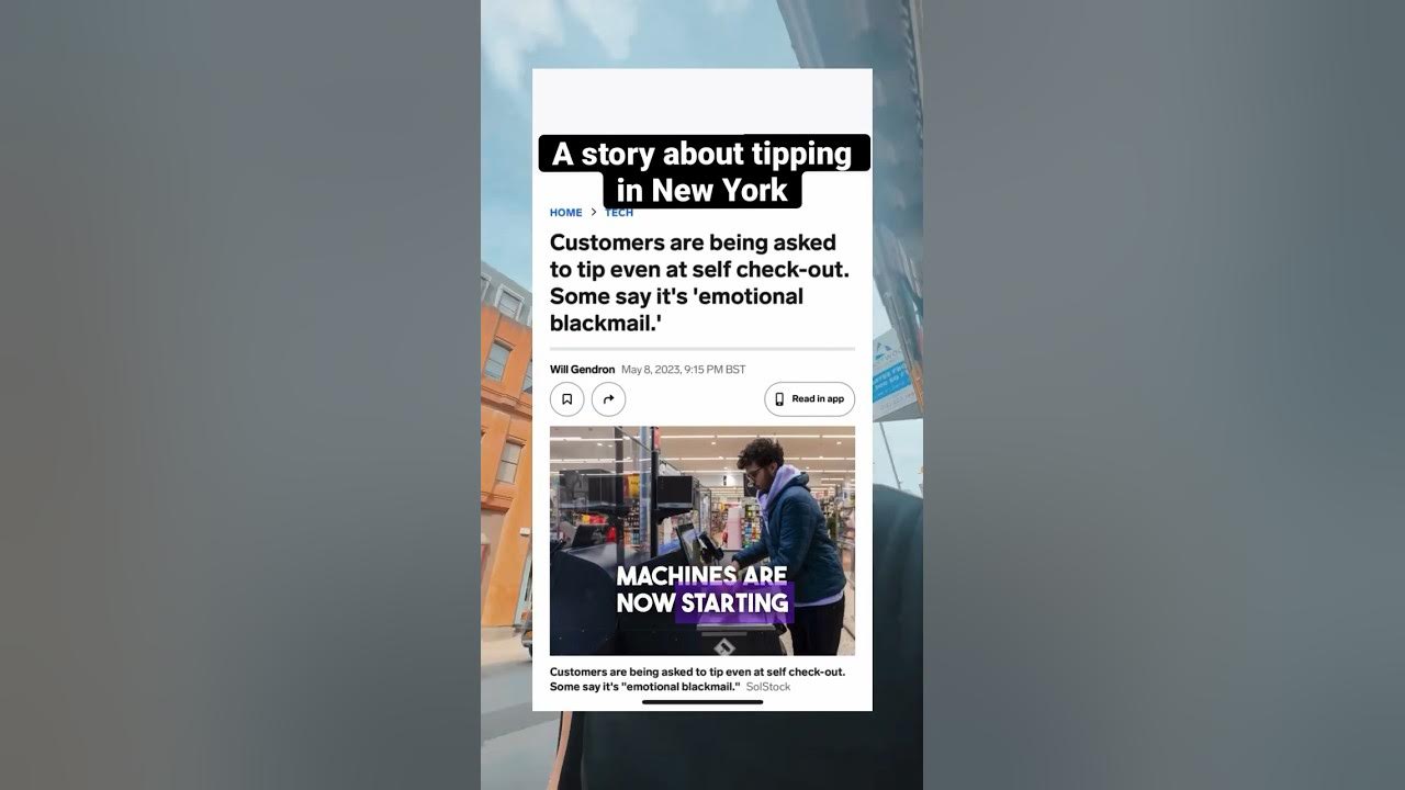 A Story about Tipping in New York. Self service machines asking for 20