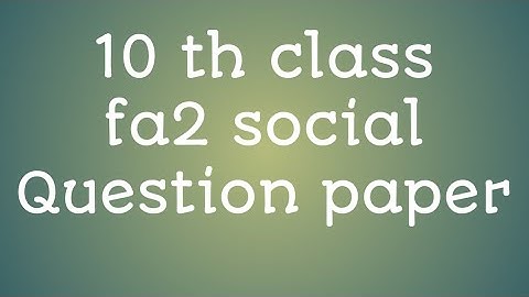Ap 10th Class Fa-2 💯 Social Question Paper (2022-23) | 10th Class fa2 💯 Real QuestionPaper 2022-2023