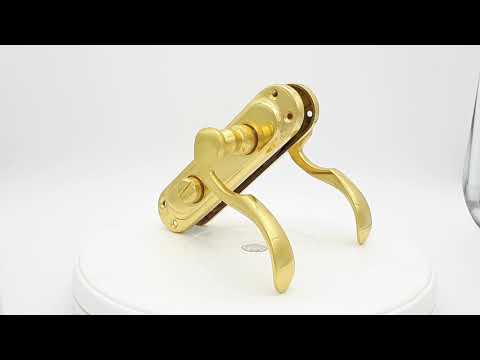Дверная ручка на планке Meloni Symphony WC 62 мм, полированная латунь (PB), межкомнатная, Турция, видео 1