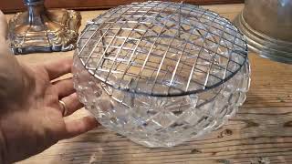 Large Lead Crystal Glass Rose Bowl 6.25-inch diameter