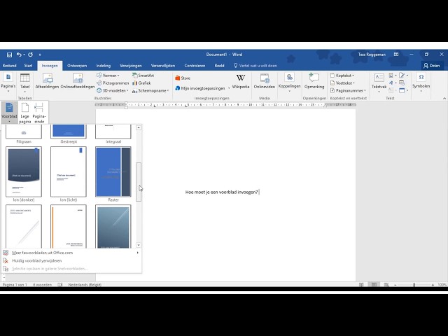 Voorblad Invoegen In Word - Youtube