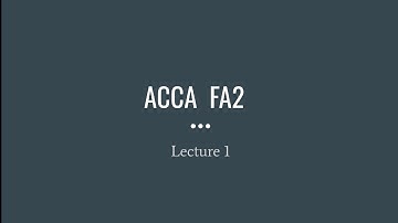 Lecture 1 | Urdu | ACCA FA2 | FIA | ACCA lectures |  Introduction to Financial Statements | Overview