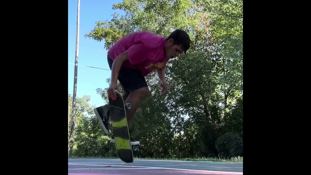 Double fan flip freestyle skateboarding