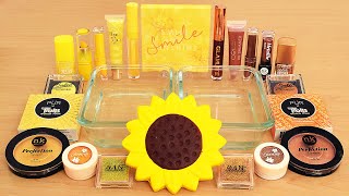 Sunflower Slime - Mixing Makeup Eyeshadow Into Slime ASMR