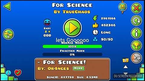 Geometry Dash|| For Science by: Truechaos (All Coins)|| 100%