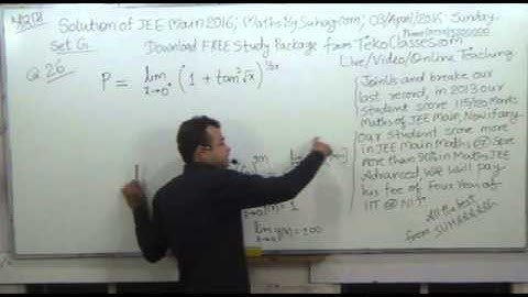 SOLUTIONS JEE MAIN 2016 QUE 26 09039037779 VIDEO TUTORIALS AVAILABLE ON www.MatshBySuhag.com