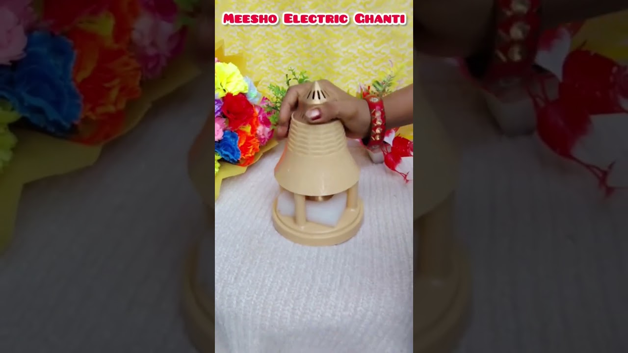 Brass Automatic Pooja Bell for Worship, Electric Puja Ghanti/Ghanta.