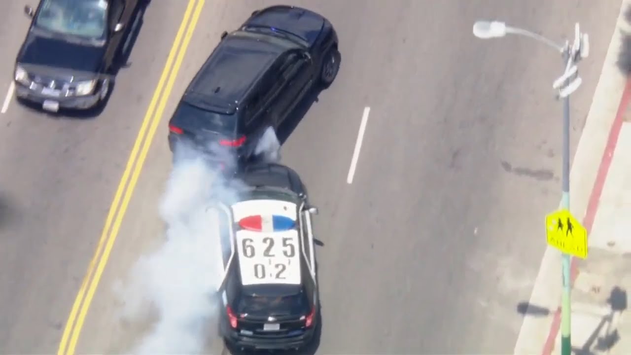 Wild police chase ended with a successful pit maneuver in Los Angeles ...