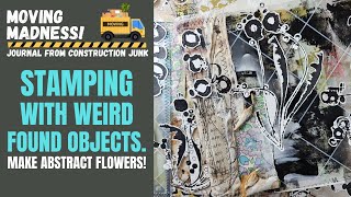 Stamping with the weirdest found objects - let's create some abstract flowers!