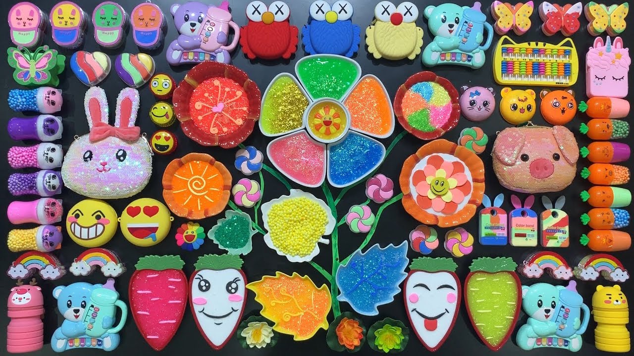 Festival of Colors! Flower Slime! Mixing Floam and Glitter Into Slime! Satisfying Slime Smoothie