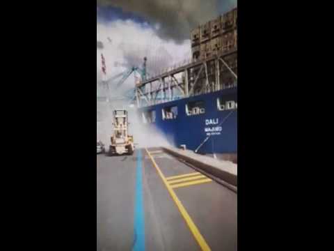 Mega boxship Dali allided with pier at Port of Antwerp