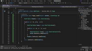 ASP.NET Web froms Controlers | build html table with c# code 