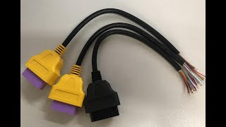 purple connector yellow coat obd female 16pin open cable full pinout wiring blue red grey green