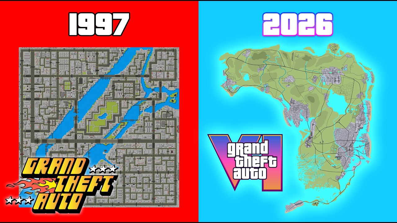 GTA Map Evolution 1997 2026 All GTA Maps From Old To New YouTube 