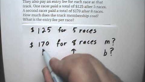 Linear Functions Story Problem 12 Membership and Race Fee - Tutor Algebra