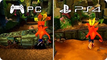 PC/PS4 Graphics Comparison - Crash Bandicoot - PC Emulation PS1 vs PS4 N Sane Trilogy