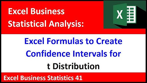 Excel Statistical Analysis 41: Confidence Interval for t Distribution, use when Sigma NOT Known