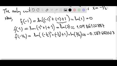 Find the absolute maximum and absolute minimum values of f on the given interval. f(x) = ln(x^2 +…