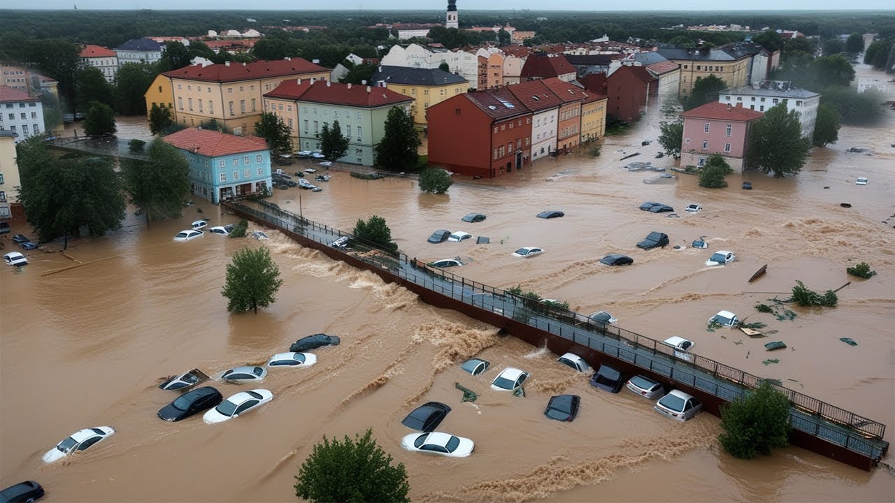 Трагедия в Польше! Город Толькмицко уходит под воду, наводнение смыло дома, массовая эвакуация.