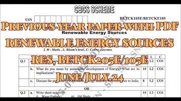 Renewable energy sources, pyq,betck205e/e105, June/July.24, 22 scheme