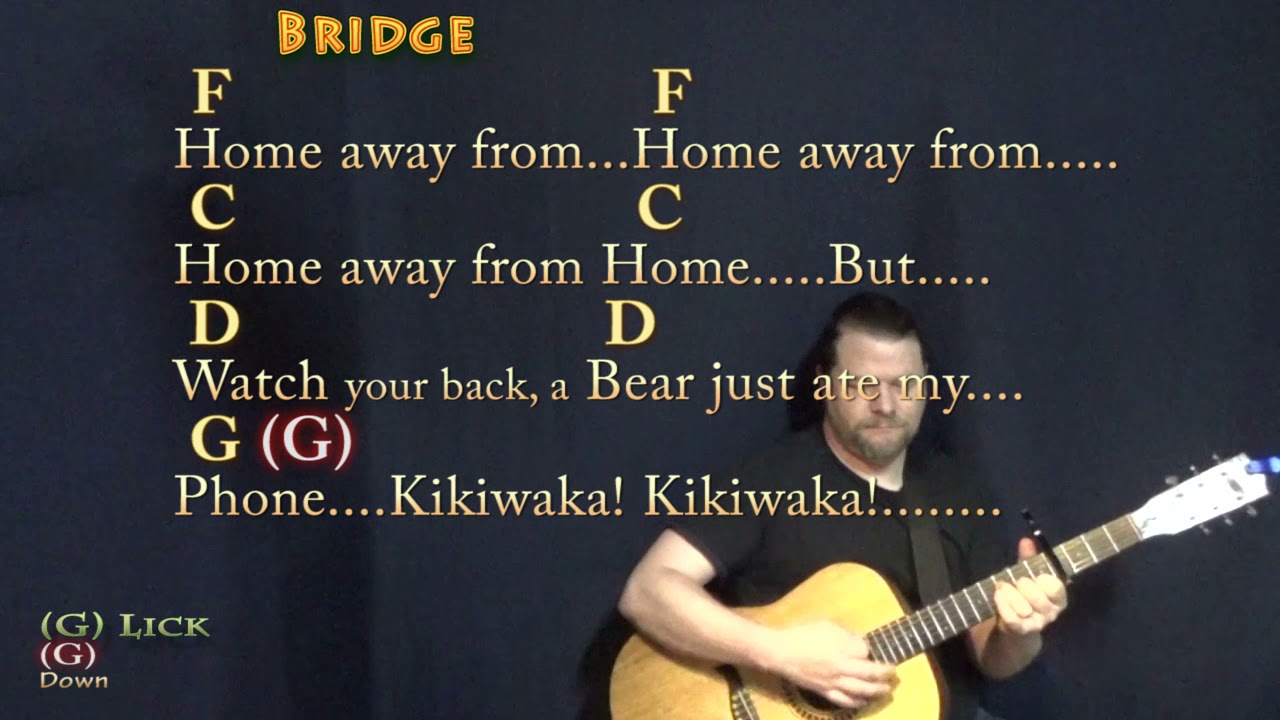 Kikiwaka (Bunk'd) Guitar Lesson Chord Chart with Chords/Lyrics Capo