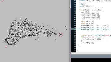 Boid Separation Behaviour Producing Cell-like Organism [Processing]