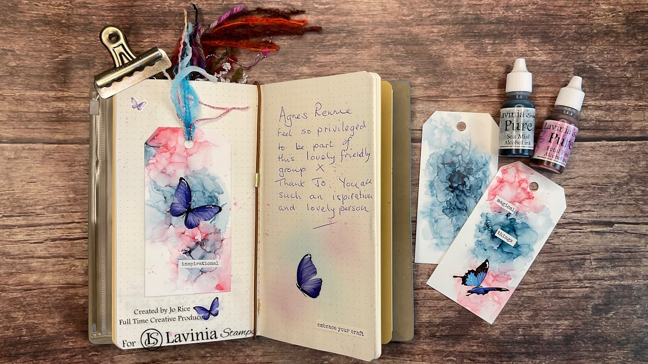 Alcohol ink tag by Jo Rice #laviniastamps #alcohol inks - YouTube