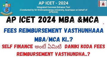 AP ICET 2024 MEANING OF SELF FINANCE!! FEES REIMBURSEMENT VASTHUNDHA...??