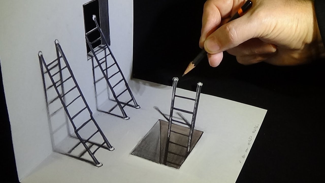 How to Draw Ladders Drawing  3D  Ladders Optical 