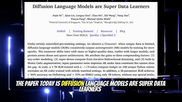 Diffusion Language Models are Super Data Learners (Nov 2025)