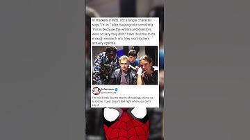 In Hackers (1995) zegt geen enkel personage "Ik doe mee" na het hacken van iets. Dit is