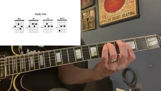 Melodic Rhythms Study 8A - Melody and Chords 100bpm #jazzguitar #berklee #guitarlesson