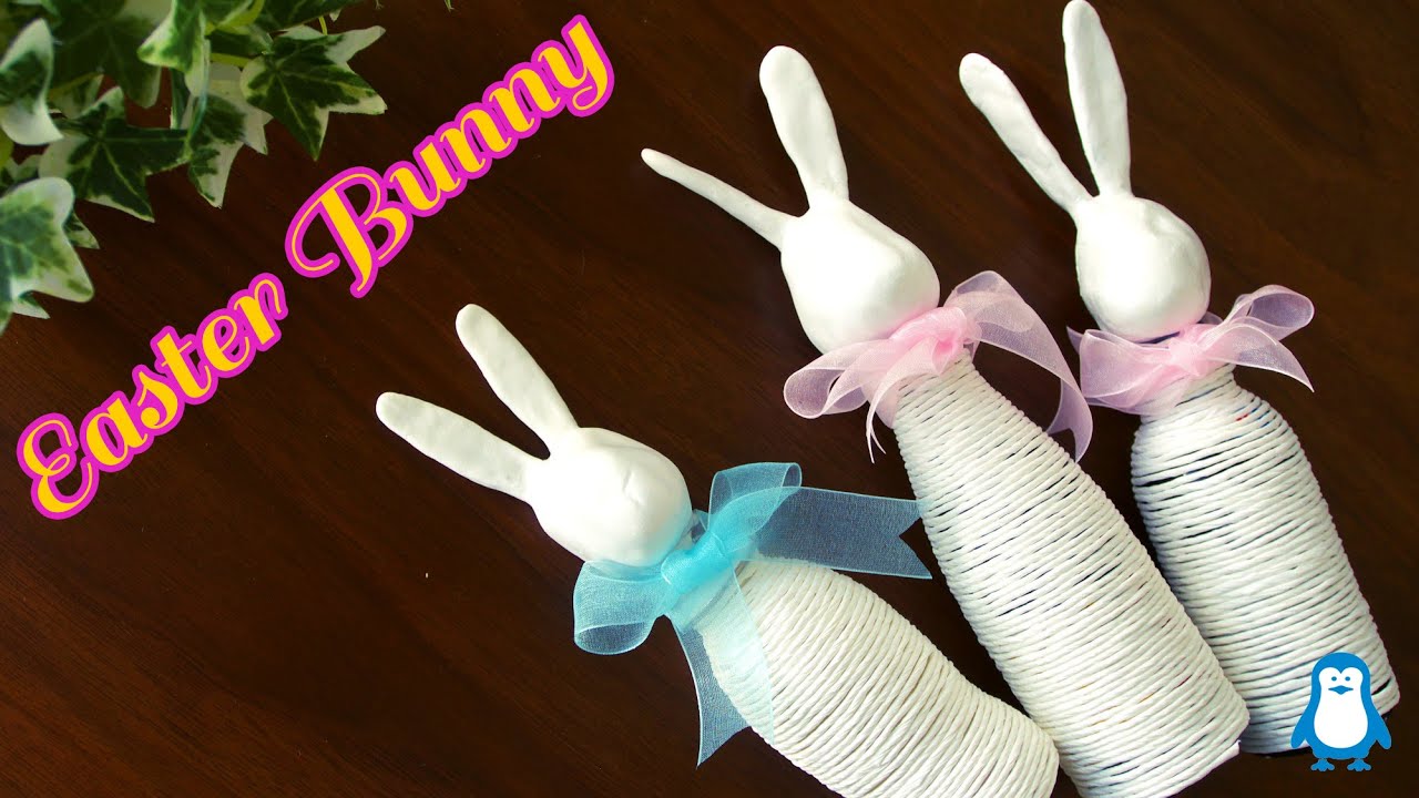 紙ひもと粘土で作るウサギの作り方 イースター バニー Diy How To Make A Paper Easter Bunny Youtube