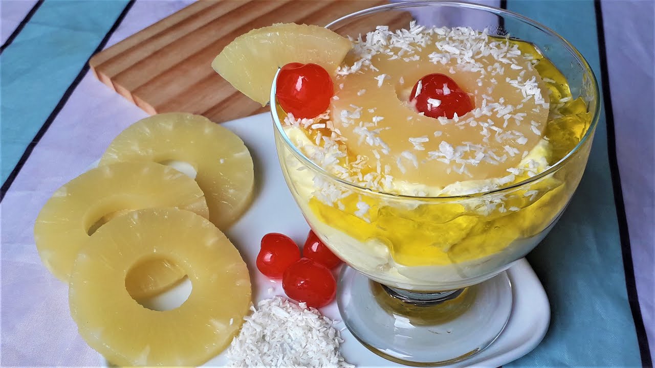 Pina Colada Mousse Eggless Mousse Quick Dessert Recipe 10 minute