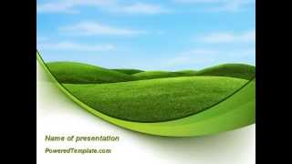 Green Fields PowerPoint Template by PoweredTemplate.com