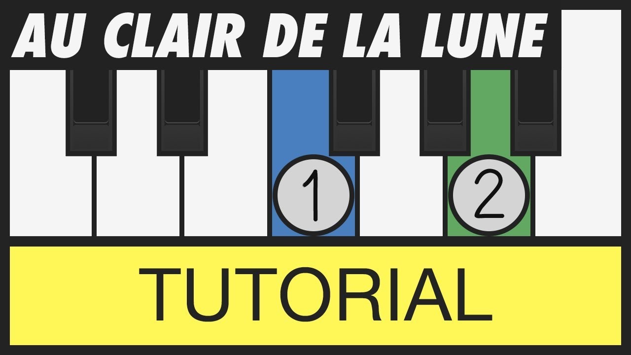 Au Clair De La Lune Easy Piano Tutorial Slow Youtube