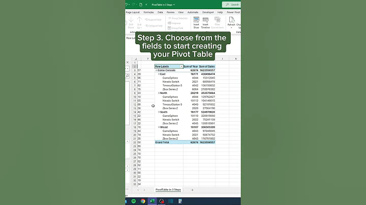 How to make a Pivot Table in 3 Steps‼️ #excel